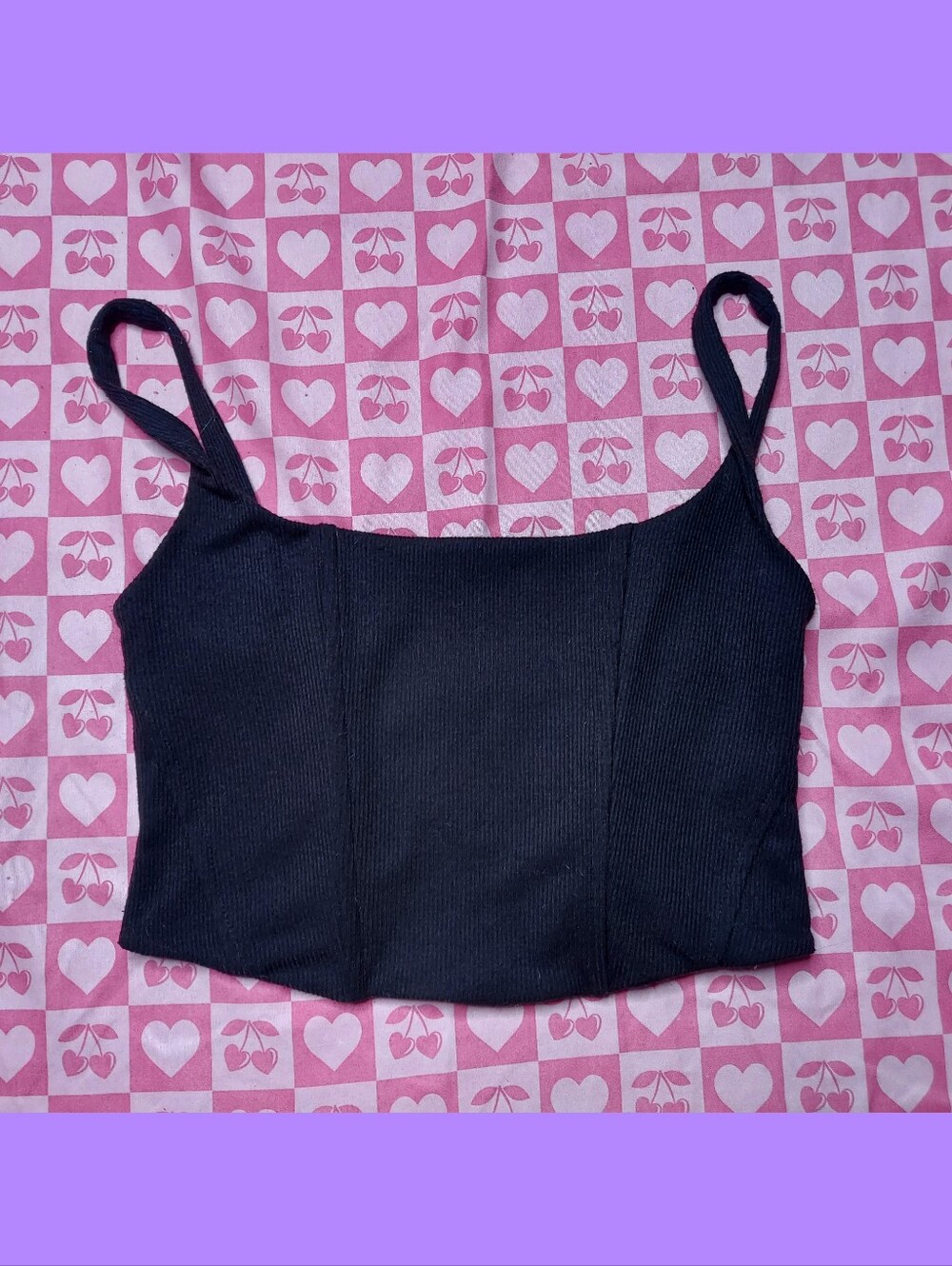 Love Tree Black Crop Top Tank Top